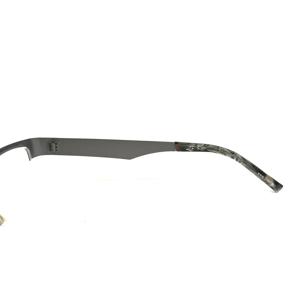 J.F. Rey Eyeglasses Frames JF2601 0505 Silver Ribbed Textured Half Rim 55-18-130